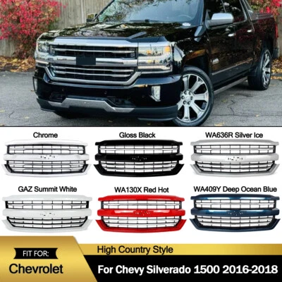 For 2016 2017 2018 Chevrolet Silverado 1500 High Country Front Bumper Grille Foto 1 de 4