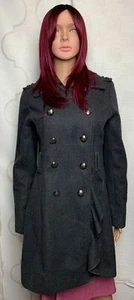 Guess Los Angeles 1981 Womens Sz US Medium Black Wool Blend Dress Coat Jacket - Picture 1 of 12