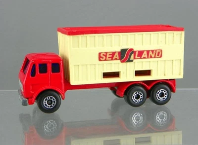 Camión contenedor Mercedes vintage 1976 Matchbox Lesney No.42 diecast Sea Land rojo Foto 1 de 4