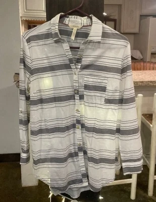 Matilda Jane x Joanna Gaines Blanco y Gris Algodón Abotonado Talla XS Manga Larga Foto 1 de 4