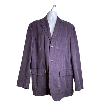 Vintage Lands End Mens Corduroy Blazer Sz L Three Button Heritage Americana - Image 1 of 4