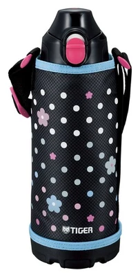 Botella de acero inoxidable bidireccional 800 ml con bolsa, azul Sahara Foto 1 de 4