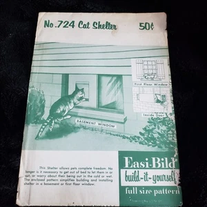 Easi-Bild Cat Shelter #724 Constrúyelo usted mismo instrucciones de patrón de carpintería - Imagen 1 de 11