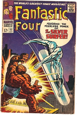 FANTASTIC FOUR #55 (October 1966) Marvel comic (4th Silver SurferCents Issue B+ - Image 1 of 4
