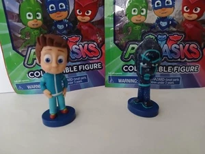 PJ MASKS Conner & Night Ninja PVC Figure LOT of 2 Cake Topper Toy Disney Jr. 2" - Picture 1 of 5