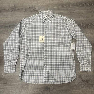 Duck Head Men’s Medium Willis Long Sleeve Shirt Oxford Plaid Indigo Blue - Picture 1 of 7