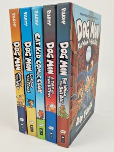 DAV Pilkey Dog Man Lot Of 5 Hardcover Books 4 Dog Man And 1 Cat Kid - Foto 1 di 10