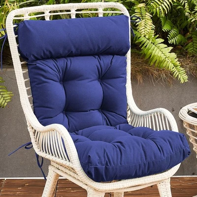 LIFELOOK Rattan Chairs Padded High Back Chair Cushion Outdoor Garden Seat Pad Waterproof