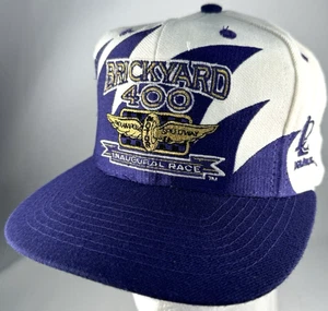 Vintage 1990s Logo Athletic Brickyard 400 Inaugural Race Sharktooth Snapback Hat - Picture 1 of 11