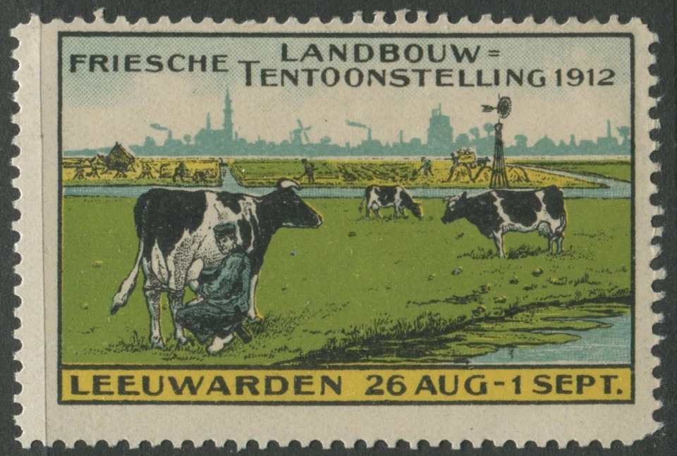 Netherlands 1912 Leeuwarden Frisian Agricultural Exhibition Cinderella Stamp - Image 1 of 1