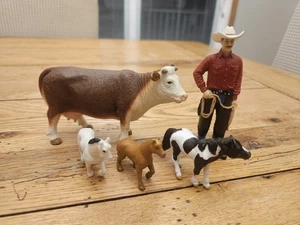 5 Vintage Safari Ltd Herford Kuh 2003 ZURÜCKGENOMMEN Mini Pferde & Ken der Pferdetrainer - Bild 1 von 11