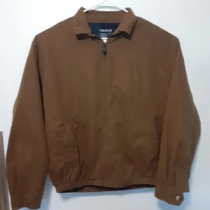 Chaqueta Nautica De Colección Para Hombre Talla XL Extra Grande Marrón Bordada Cremallera Completa - Imagen 1 de 11