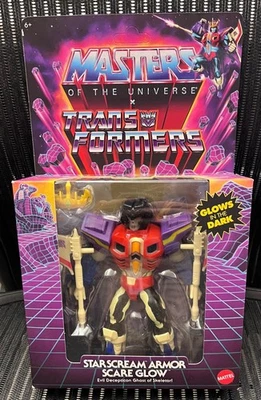 NUEVO SIN PERFORAR MOTU x TRANSFORMERS STARSCREAM ARMADURA SUSTO BRILLO EN MANO Foto 1 de 2