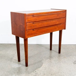 Mid Century Danish Modern Chest Drawers Table 3 Drawer Teak Denmark Side End 2 - Picture 1 of 11