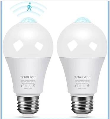 Motion Sensor Light Bulbs, 13W (100Watt Equivalent), Motion Activated Dusk to Da - Image 1 of 4