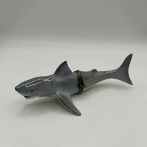 New French Limoges Trinket Box Shark Ocean Handmade Vintage - Picture 1 of 4
