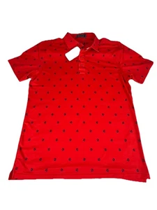 Polo G/Fore Uomo L Rosso Papavero Golf Polo Performance Preppy Wicking Nuova - Foto 1 di 7