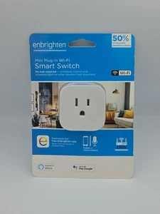 Nuovo Enbrighten Mini Plug In Wifi Smart Switch 2.4 Ghz Controllo Vocale Mobile - Foto 1 di 2