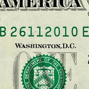 26th November 2010 Dollar 26 Nov 2010 Birthday Anniversary Fancy Serial Number - Picture 1 of 3