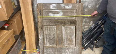Antique Arts /Crafts wood entry 1/2 door 1860s Cover