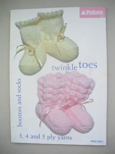 Patons Pattern Book C45 - Twinkle Toes - Baby Booties Socks - Knitting Crochet - Picture 1 of 4