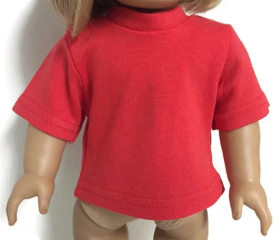 DORI'S DOLL BOUTIQUE Clothes for 18 inch Girl Dolls - Red Short Sleeved Knit Top Shirt