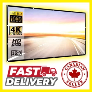60in Foldable 16:9 HD Projector Screen Curtain Portable 2K 4K Movie Projector - Picture 1 of 7