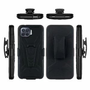 Per Oppo Reno 4 Lite, Fondina Clip da Cintura Antiurto 3in1 Custodia Armatura Resistente +Vetro - Foto 1 di 14