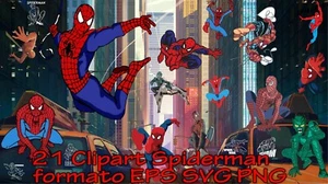 21 CLIPART SPIDERMAN MANN SPINNE FORMAT EPS SVG PNG VEKTORDATEIEN KARTONS - Bild 1 von 3