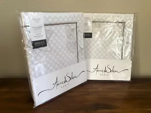 2 Anne de Solene Legende Standardkissen Shams Paar taupe Fan Blumen Perkal - Bild 1 von 5