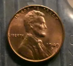 Reddish-Toned Choice! 1949-S Lincoln Wheat Cent 1c. (#9118) - Picture 1 of 3