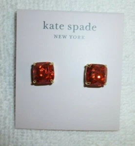 KATE SPADE RED GLITTER SQUARE STUDS EARRINGS HAPPY MOTHER'S DAY NWT - Picture 1 of 12