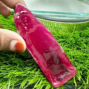 LAB CREATED 68.32 GRAM EXCELLENT RUBY #3 ROUGH CORUNDUM (Half Boule) GEMSTONE - Picture 1 of 3