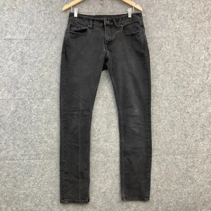 Volcom Jeans Mens 30 Black Slim Tapered Mid Rise Zip Denim 52029 - Picture 1 of 11