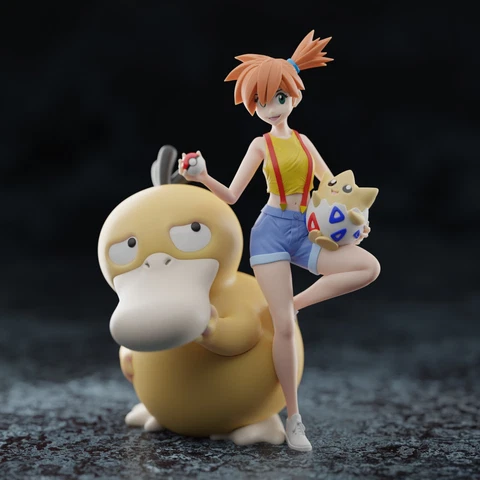 Misty and Psyduck! - Pokemon 3D Printed Collector Model! Cover