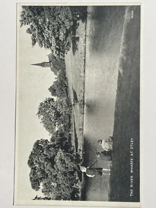 vintage post card THE RIVER WHARFE-AT OTLEY - Picture 1 of 2