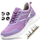 Purple Safety Shoes Women Lightweight Steel Toe Cap Work Shoes Trainers Boots