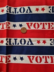 Political Fabric VOTE Republican Democrat Vintage Red Blue Voting 1 2/3 yds - Picture 1 of 6