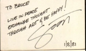 Richard Scott Autographed Index Card 1981 Sculptor - Picture 1 of 1