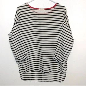 Everly schwarz-weiß gestreifte Bluse Gr. Medium - Bild 1 von 5