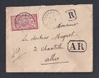 FRANCE 1905 40C ISSUE ON REGISTERED 'AR' COVER TOULON TO ALLIER W/ CONTENTS
