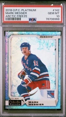 O-Pee-Chee Platinum #142 2018 Mark Messier Arctic Freeze 59/79 PSA 10 GEMA como nuevo Foto 1 de 2