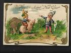 GB POSTCARD, NEW YEAR CARD, PIXES AND PIGS UNUSED