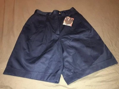 Cutter & Buck Womens Navy Blue Golf Shorts Size 8 Cotton Pleated Front New Vtg - Image 1 of 4