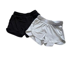 Girls 2 Piece Pull On Shorts Lot-Gray/Black-Size 10/12-GUC-Mixed Brands - Picture 1 of 7