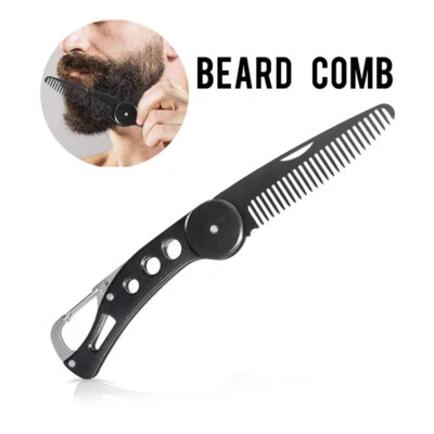6'' Men's Hair Brush Beard Comb Pocket Combs Moustache Styling Foldable Brush  - Image 1 of 4