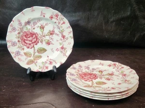 (5) Vintage Johnson Brothers Rose Chintz Bread Plates, ENGLAND, 6.25" D, EUC - Picture 1 of 5