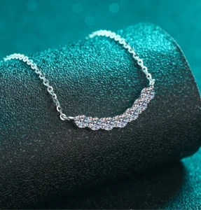 925 Sterling Silberkette 45cm - 1,4 Karat Moissaniten - Bild 1 von 4