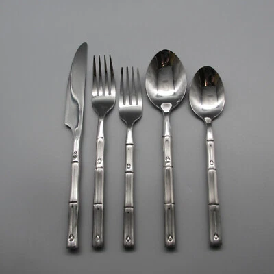 Ajuste de lugar de 5 piezas de bambú inoxidable Hampton * Foto 1 de 3