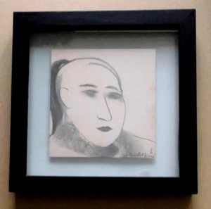 Original COLIN SELF Drawing of a Lady (2002) Pop Artist Art, Framed, Graphite - Picture 1 of 5